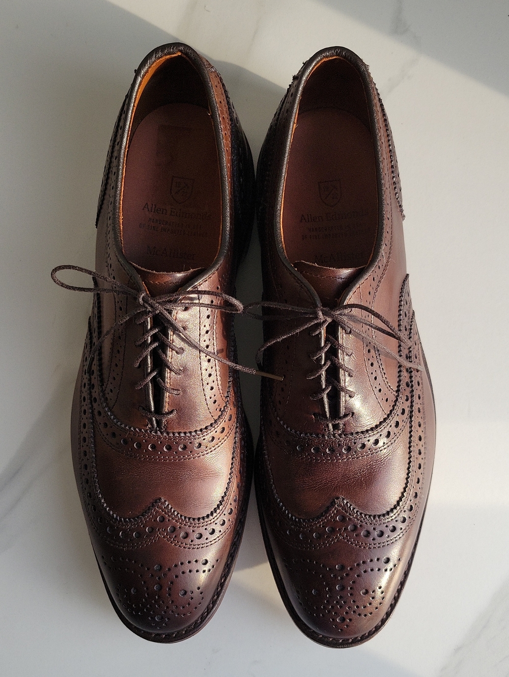 Allen Edmonds McAllister Dark Brown Wingtip Brogue Oxfords